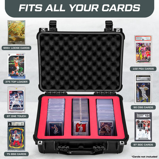 Primica storage box with padlock slots secures your collection on the go