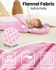Primlect 3-in-1 sleeping bag nap mat in pink, ideal for naps and travel.