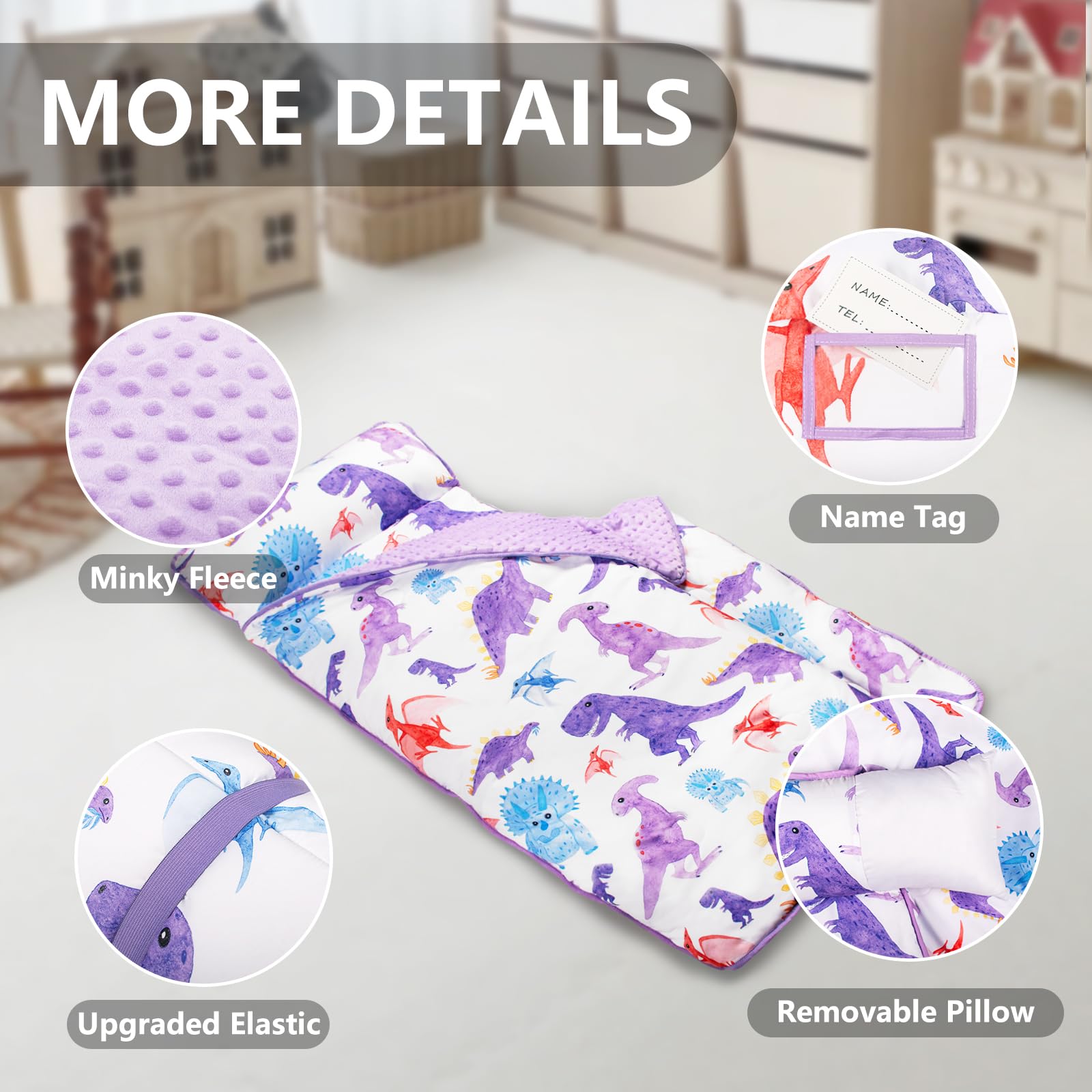 Primlect daycare-ready dinosaur nap mat ideal for school and travel