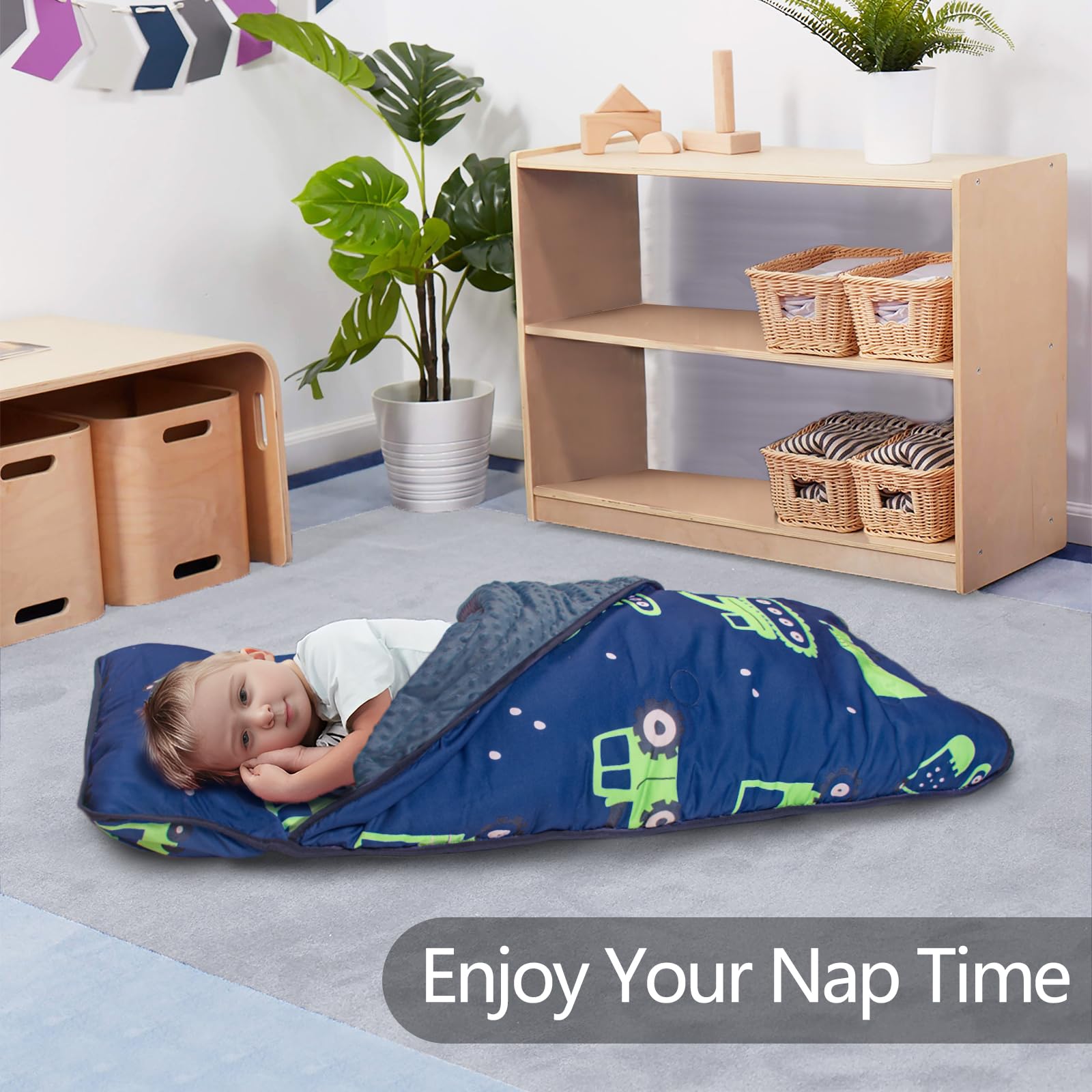 PRIMLECT nap mat with minky blanket offering cozy texture for rest