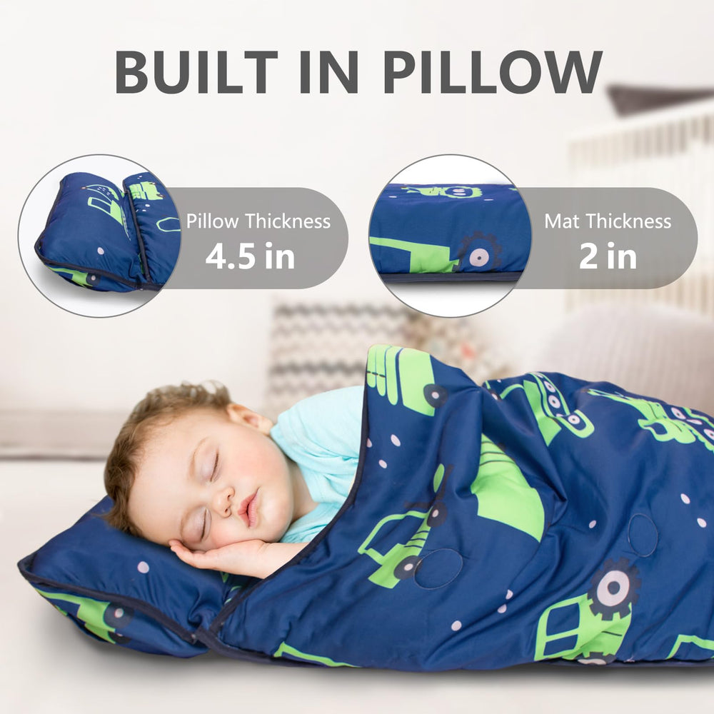 PRIMLECT nap mat measures 55 by 35 inches, extra large for toddlers