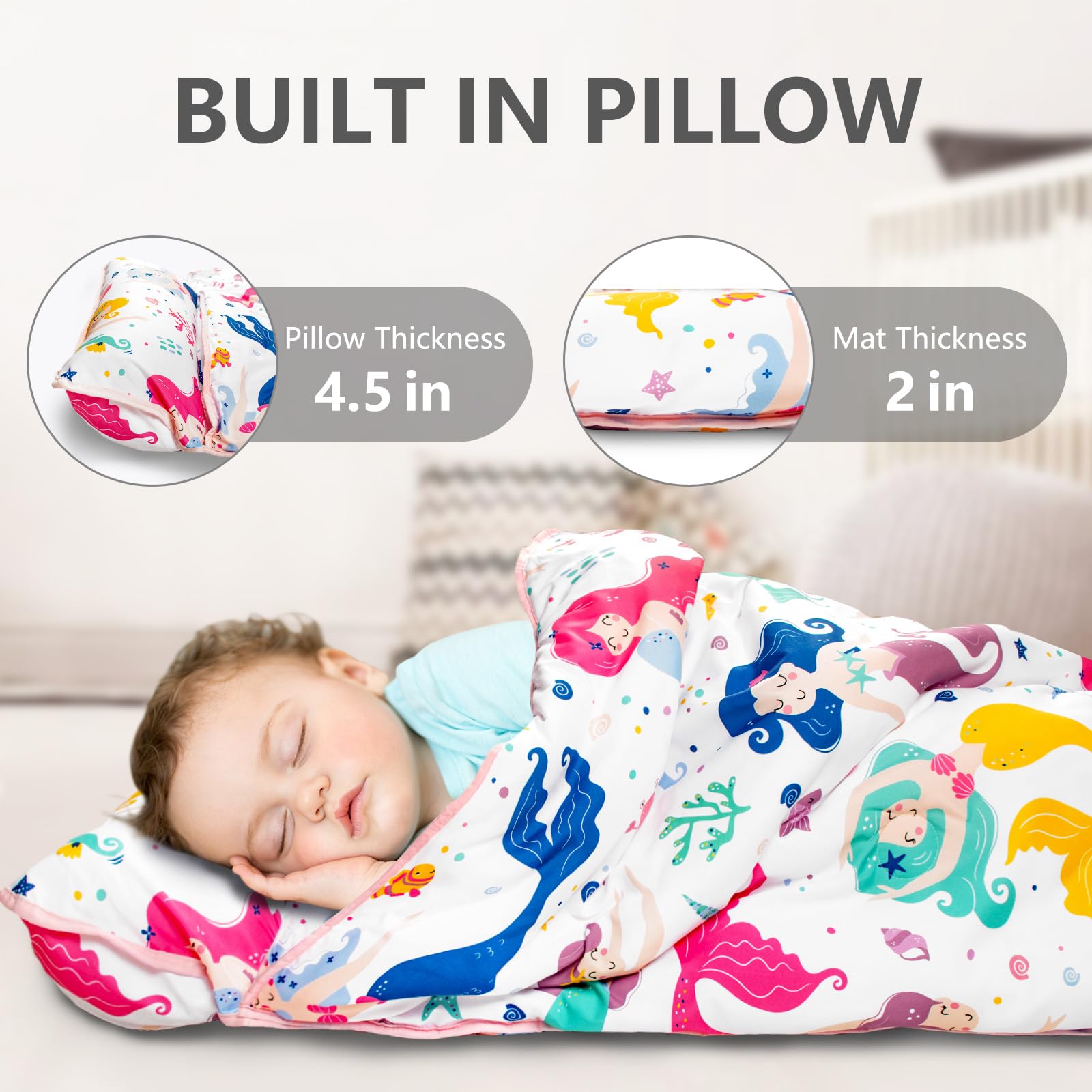 PRIMLECT minky dot lining adds soft touch for nap comfort.