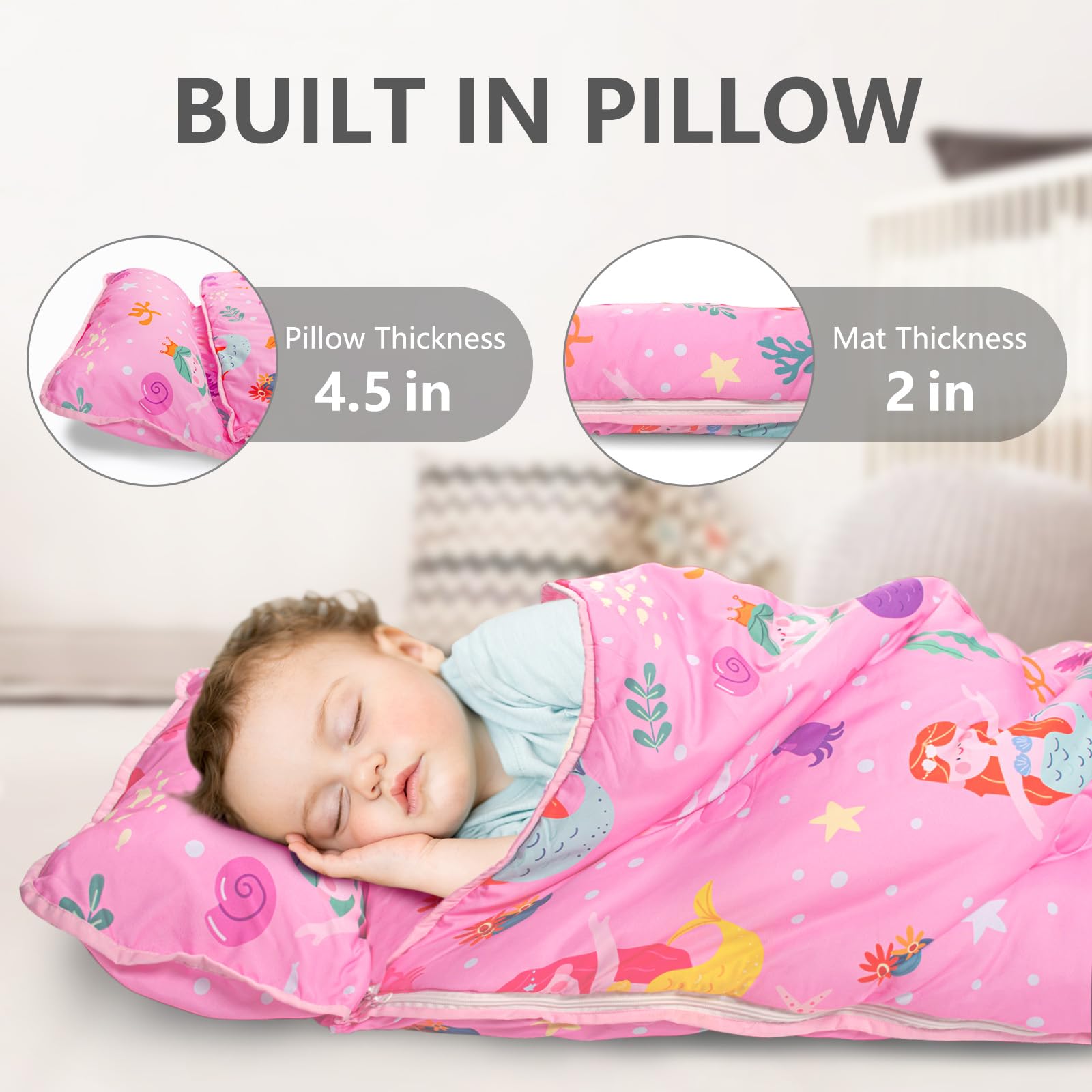 Primlect nap mat with minky dot lining adds plush comfort.