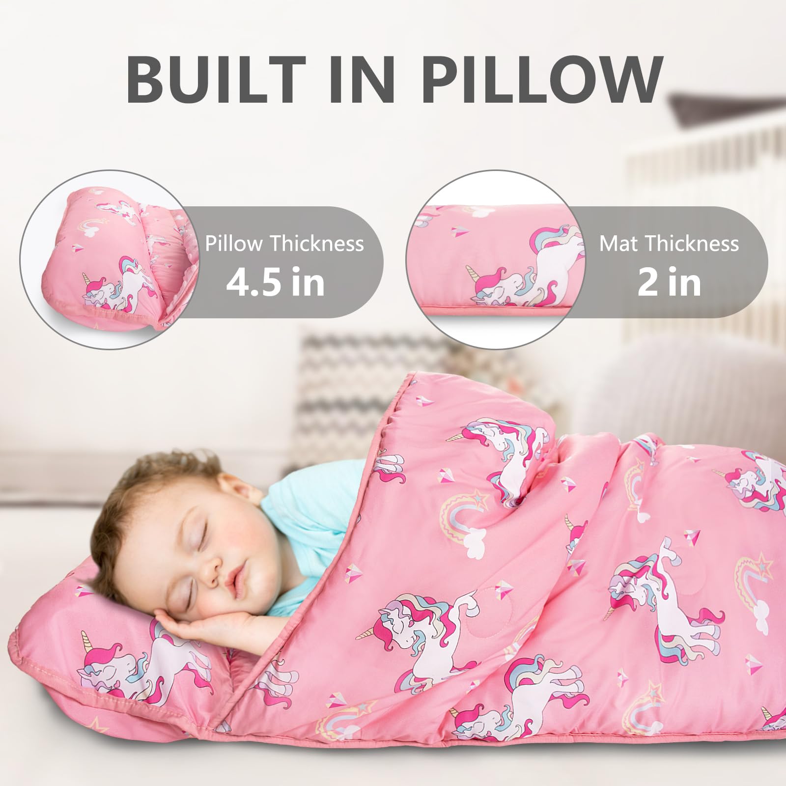 PRIMLECT nap mat in pink color ideal for daycares and preschools.