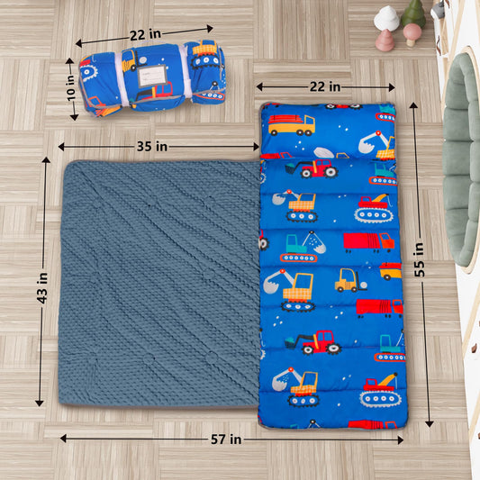 Removable pillow on PRIMLECT nap mat supports nap-time comfort