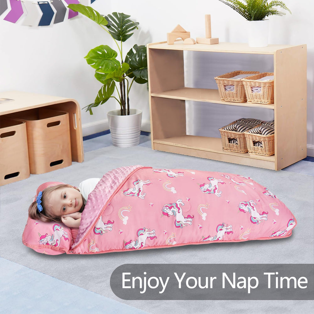 PRIMLECT nap mat rolled with durable handle for quick storage.