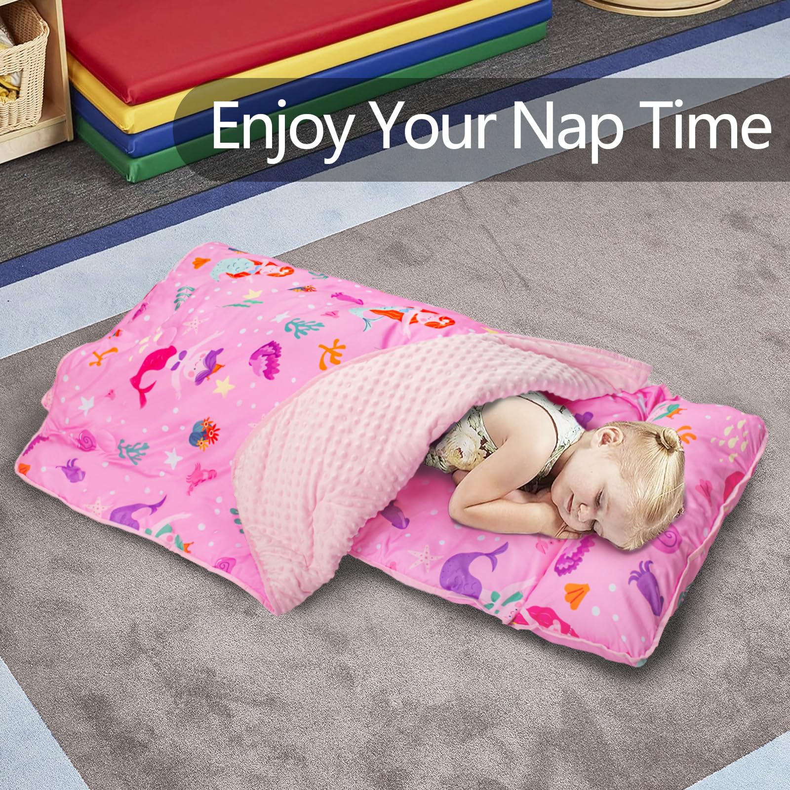 Primlect nap mat soft poly microfiber fabric feels gentle on skin.