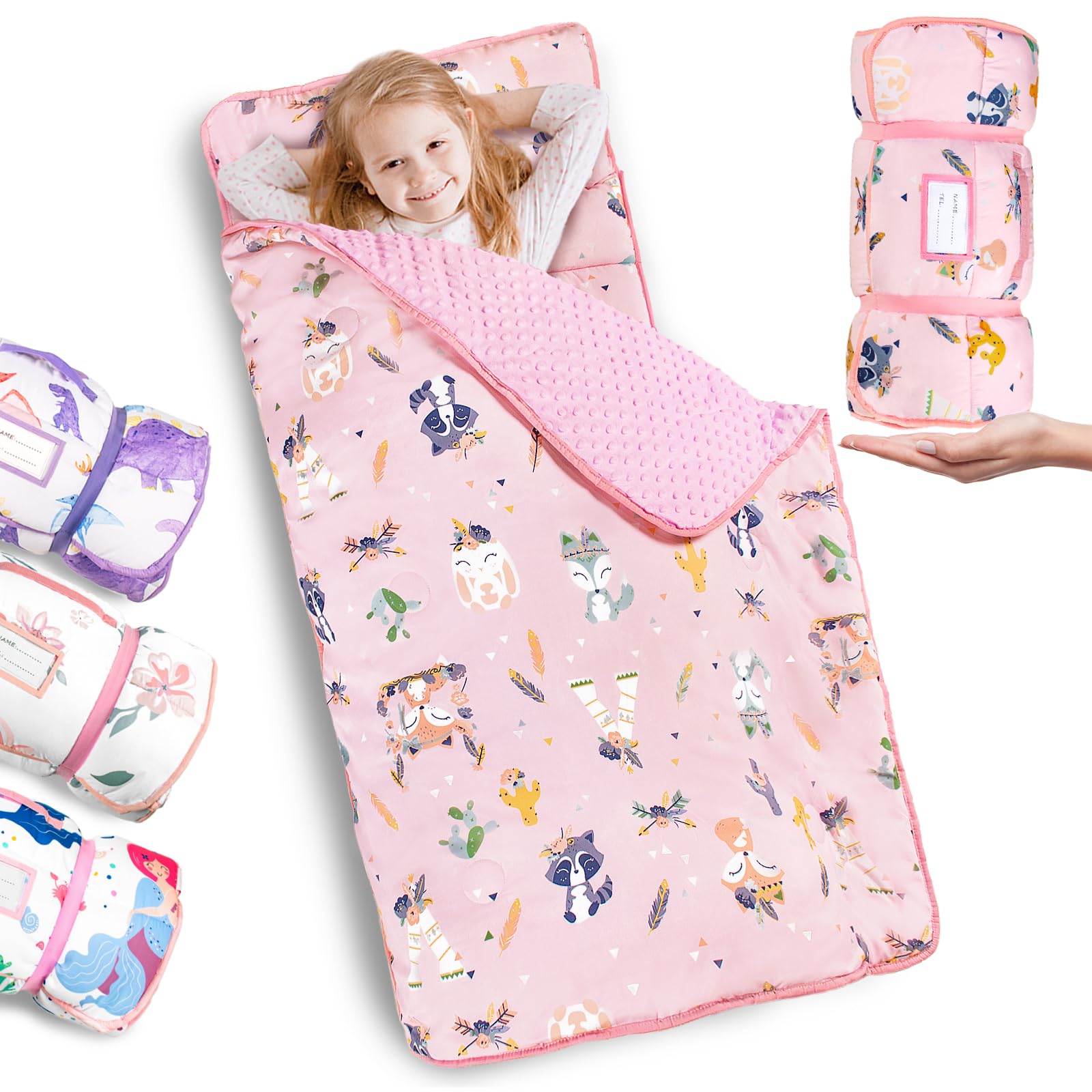 PRIMLECT thickened nap mat with detachable pillow for comfortable daycare naps.