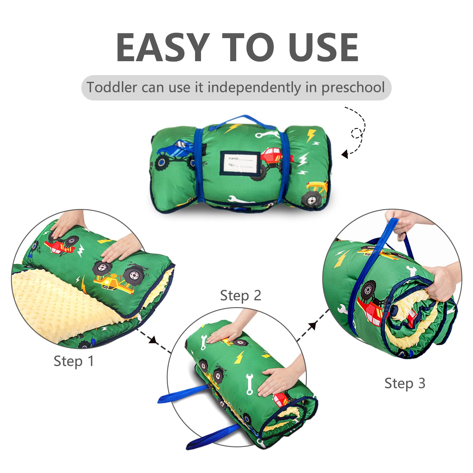 PRIMLECT nap mat includes built-in pillow for extra comfort