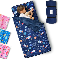 Primlect toddler nap mat with removable pillow for comfy rest at daycare.