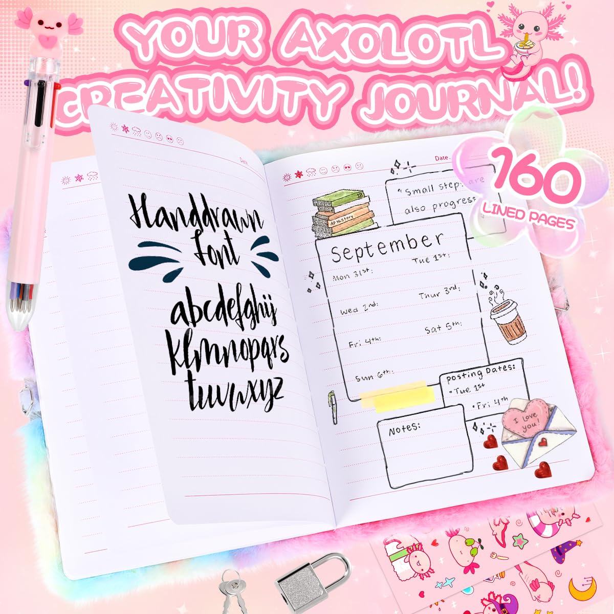 PrinBarBee 160-page diary with thick pages for smooth writing