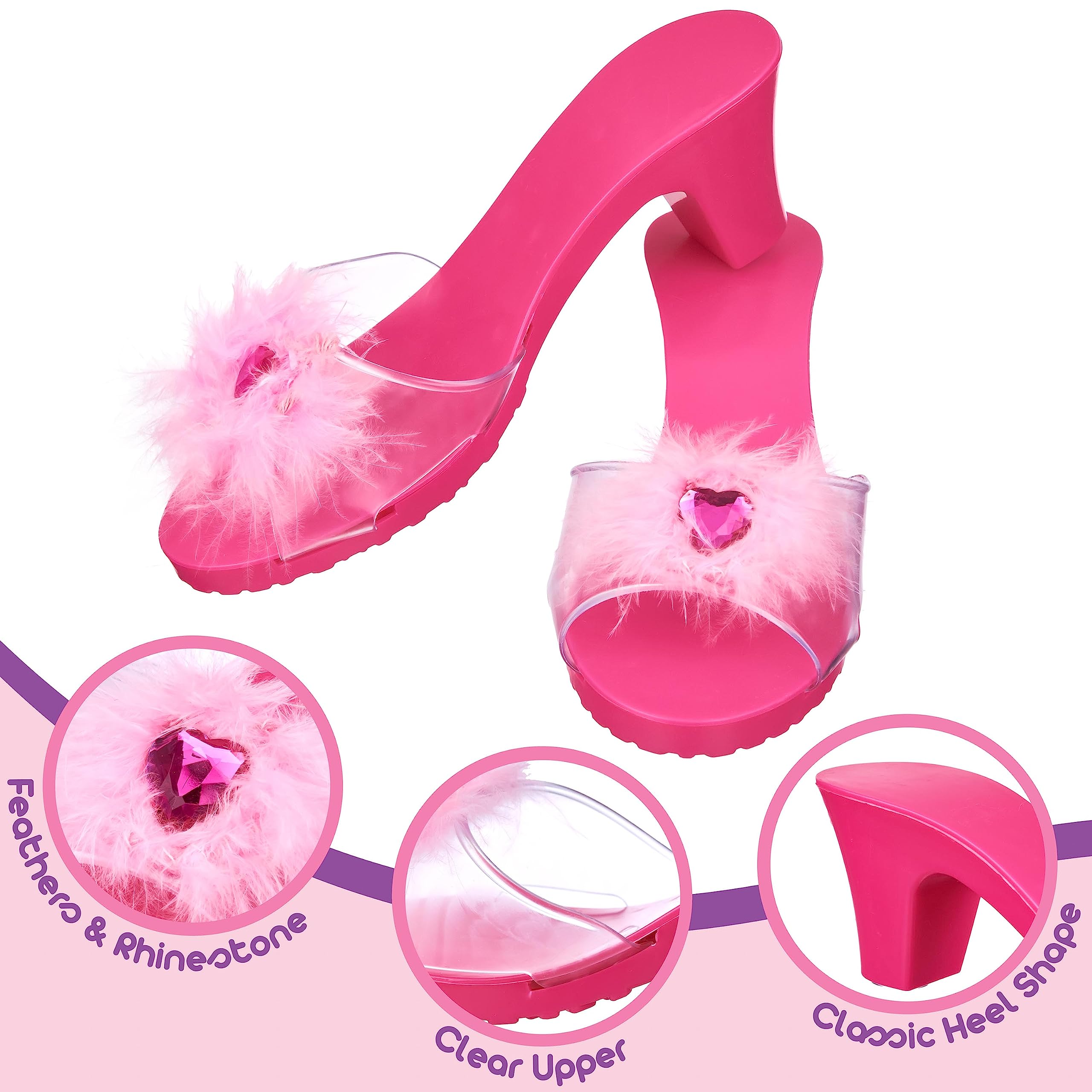 PRINCESS EXPRESSIONS pink shoe side view with slip-on design