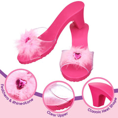 PRINCESS EXPRESSIONS pink shoe side view with slip-on design
