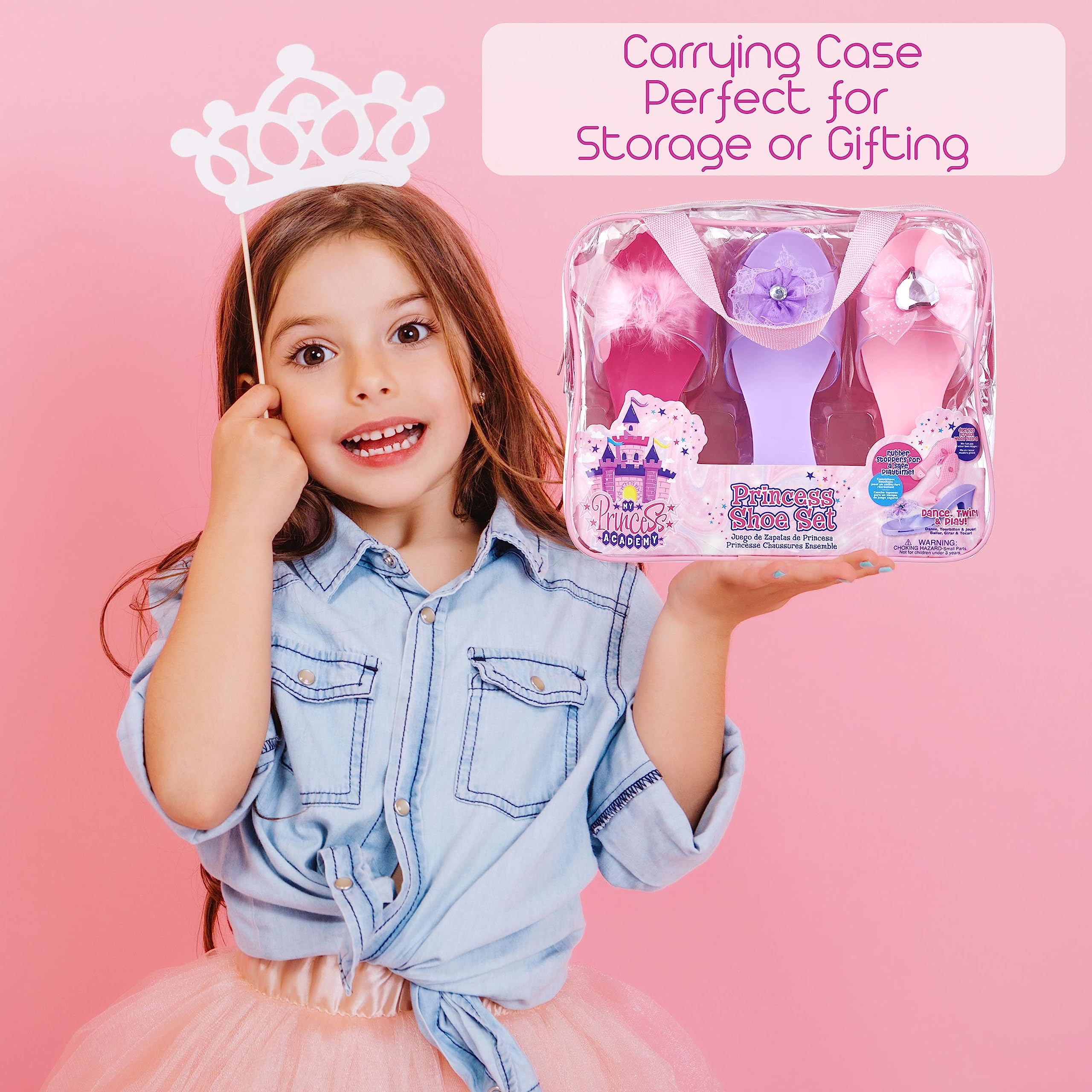 PRINCESS EXPRESSIONS lavender shoe top view with rhinestones