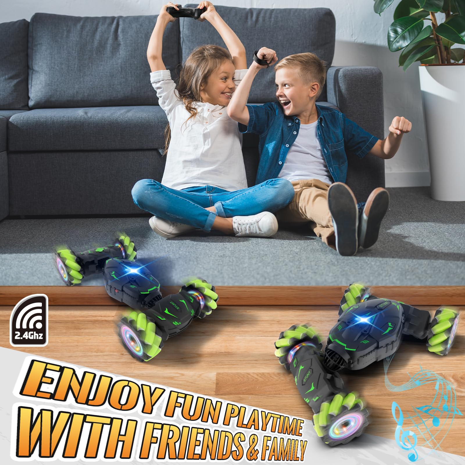 Pristar Gesture RC Car dual batteries view for longer play.