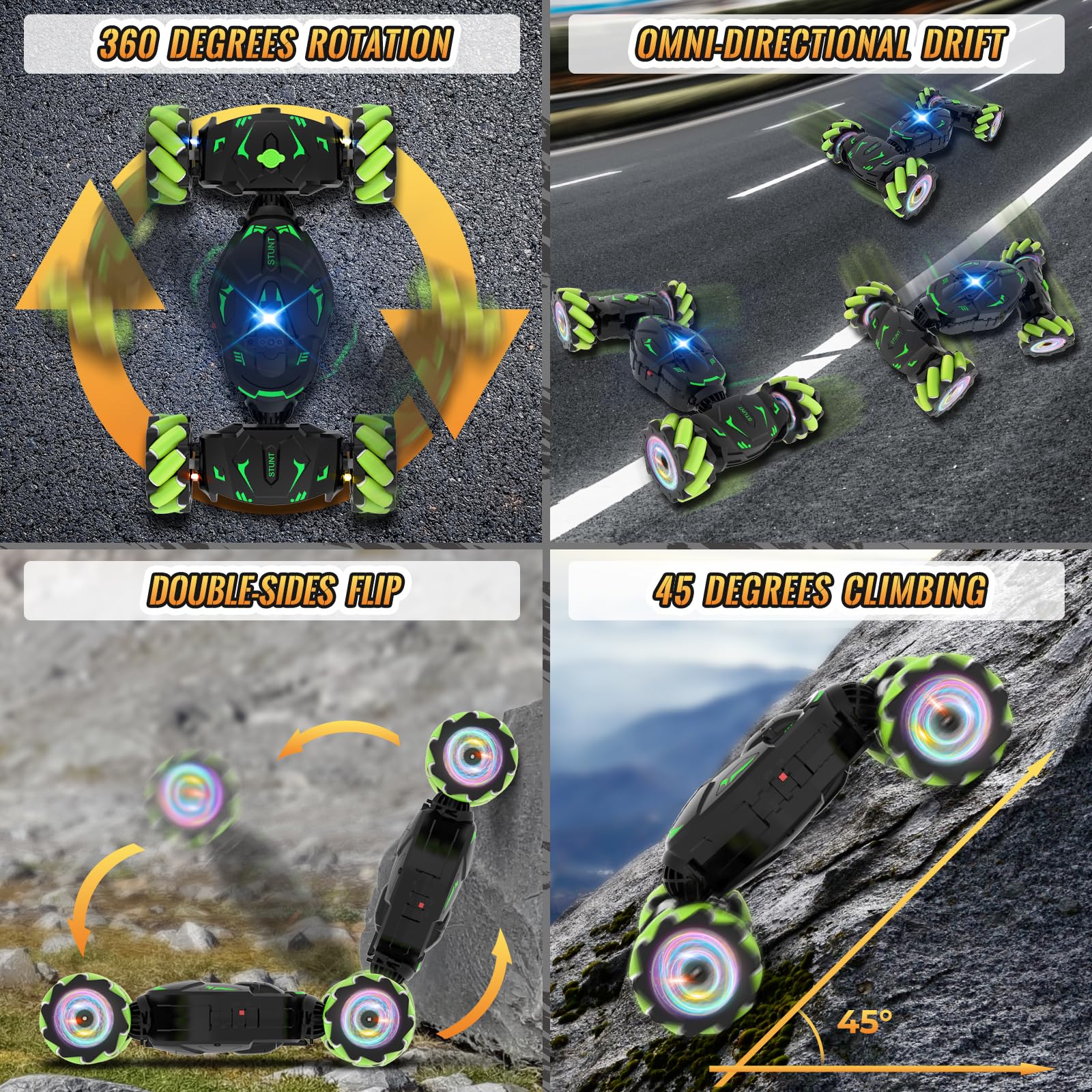 Pristar Gesture RC Car color lights and sounds in action.