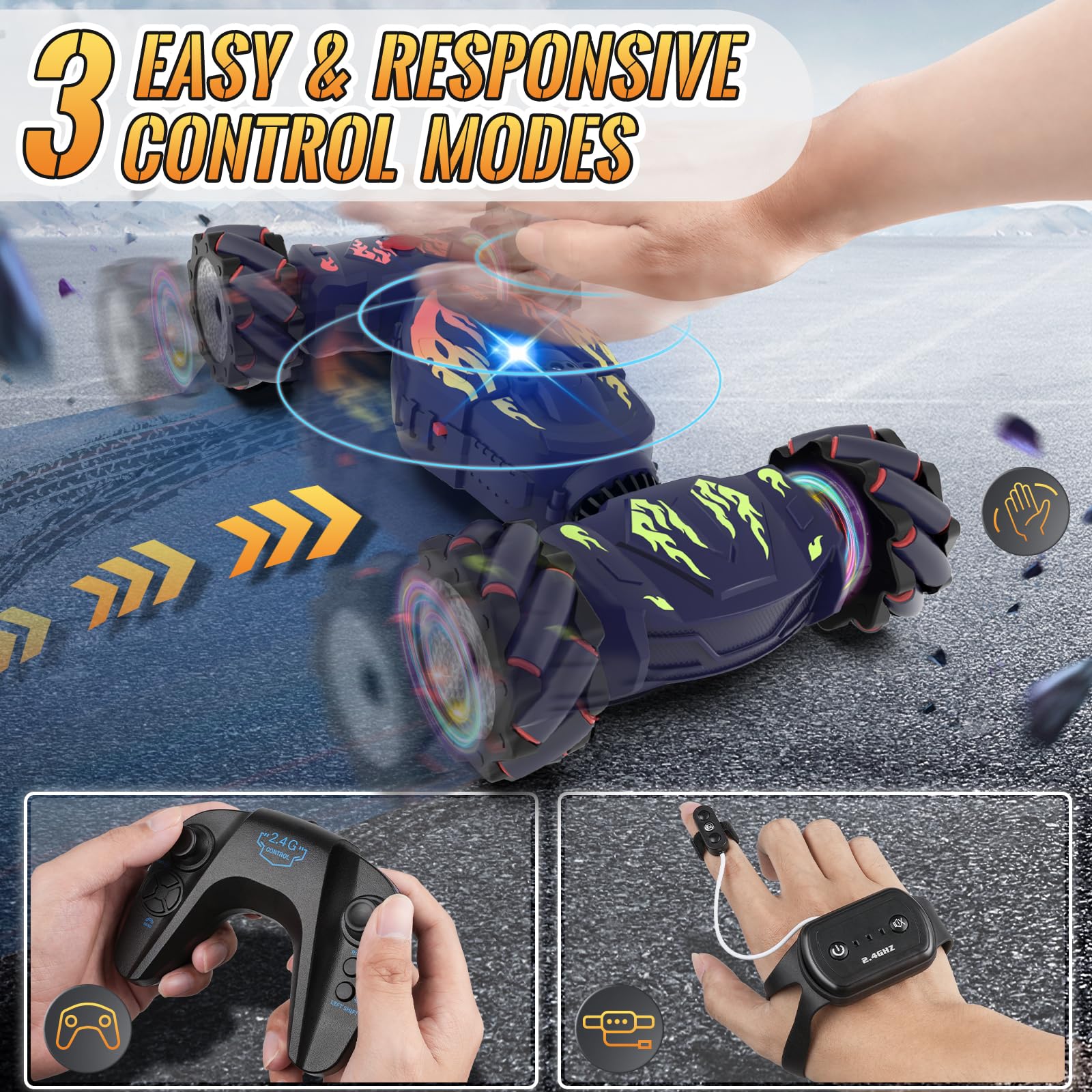 Pristar gesture-sensing RC car 360 rotate in action for thrills