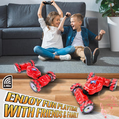 Pristar RC stunt car includes two rechargeable batteries for longer sessions.