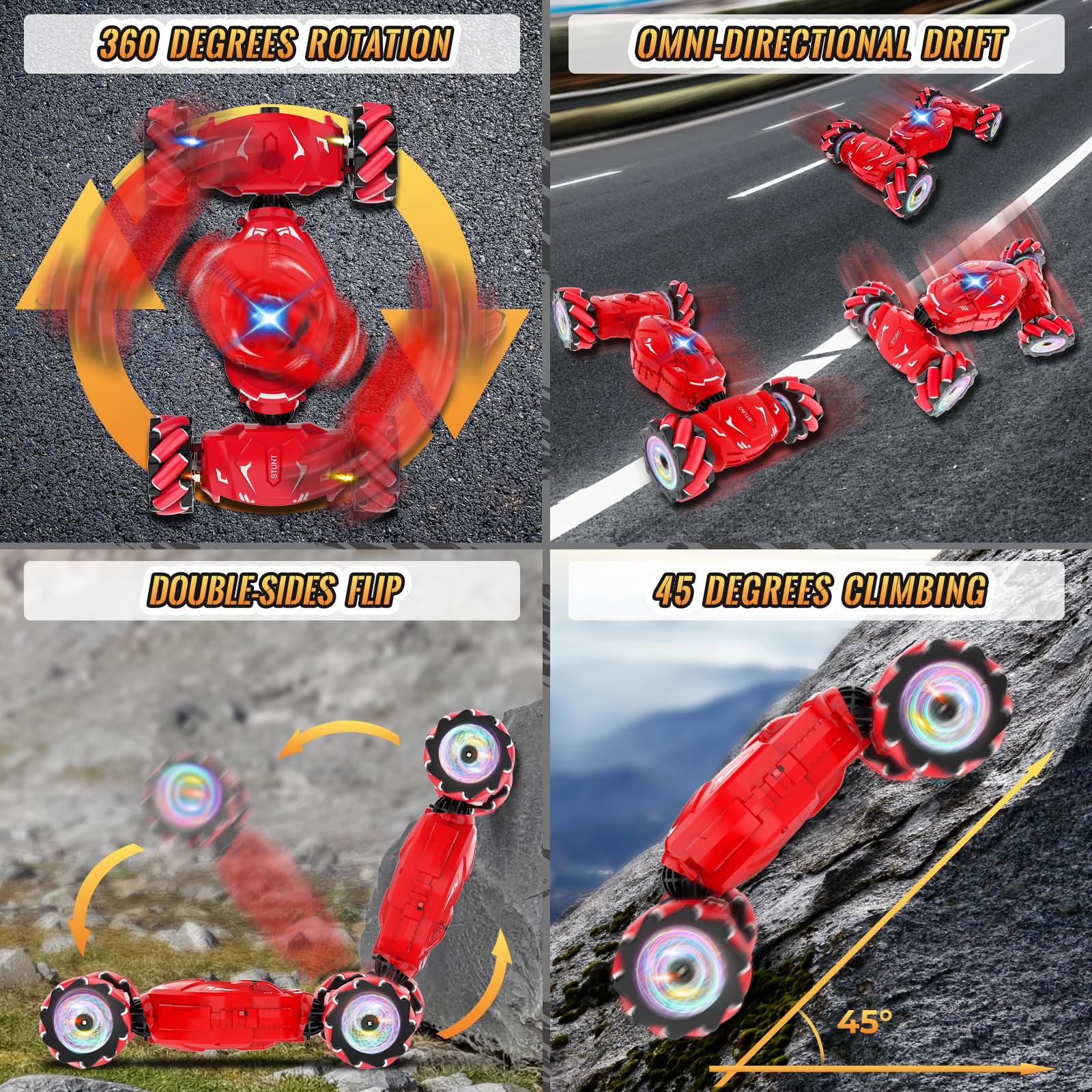 Pristar RC stunt car with remote controller for precise racing.