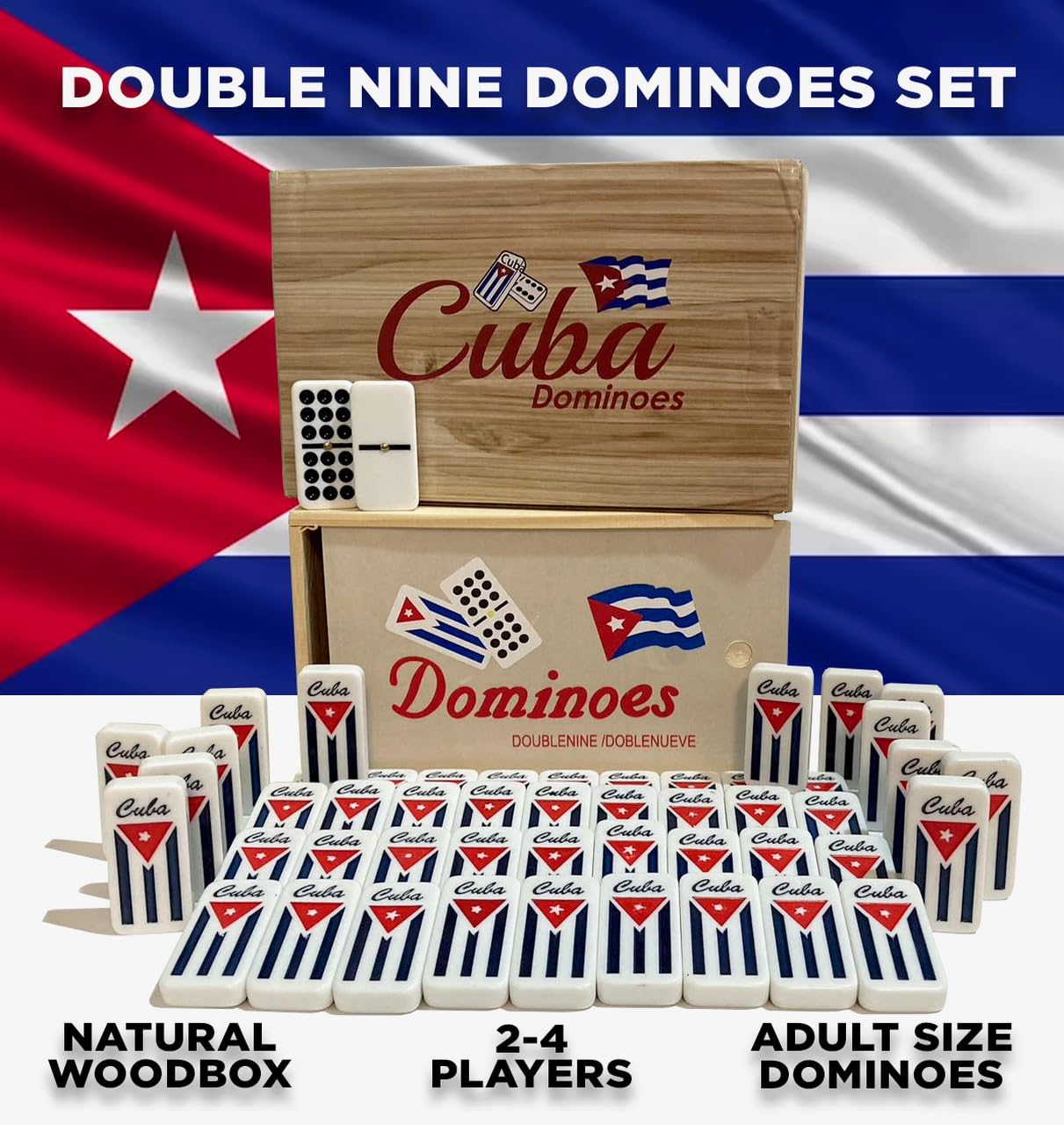 PRK 14 Cuban Dominoes tiles close-up showing vibrant colors and precise pips for engaging play