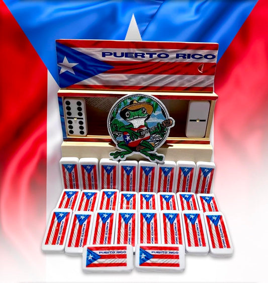PRK 14 Puerto Rico Dominoes with flag-back design for island heritage display.
