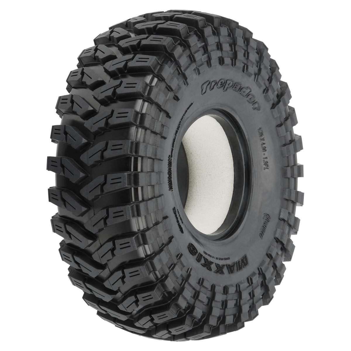 Pro-Line Trepador 1.9-inch tire tread close-up for rugged rock crawling.