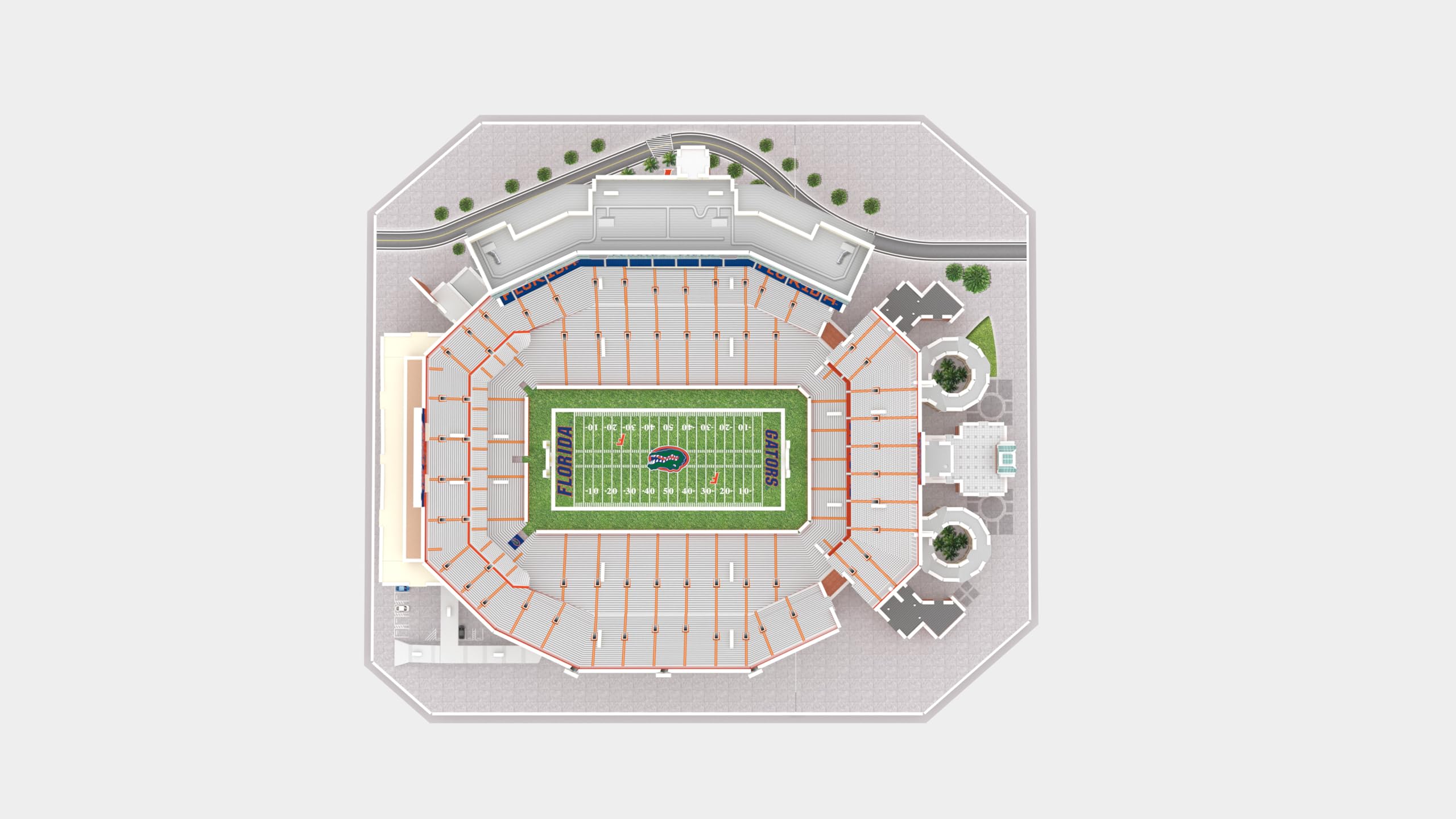 Pro-Lion Ben Hill Griffin Stadium 3D puzzle side view for desk display.