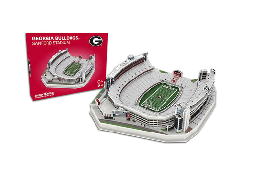Pro-Lion Sanford Stadium 3D puzzle front view with accurate replica details for display.