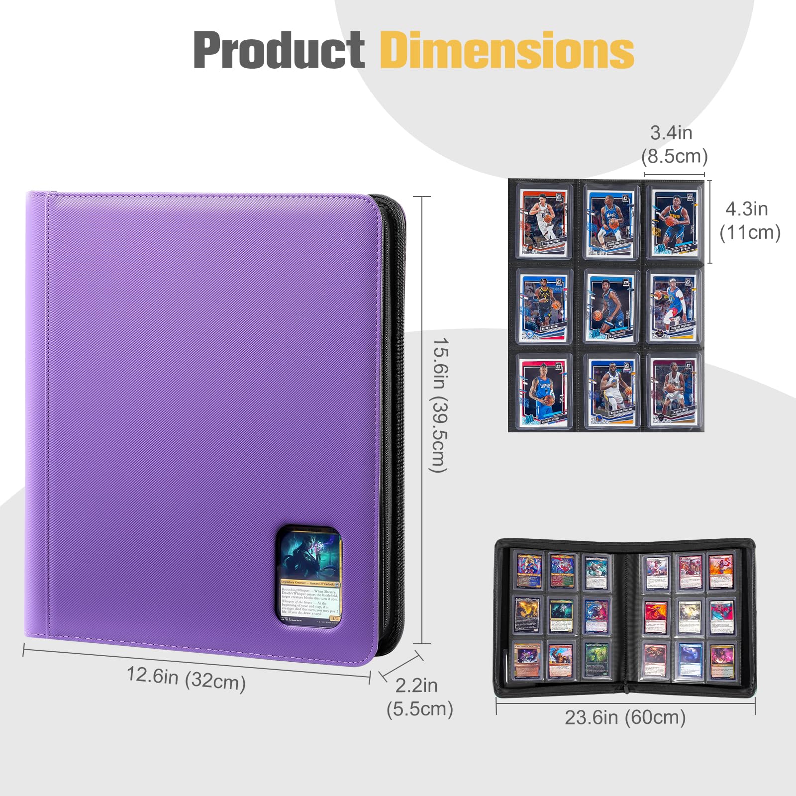 ProCase design fits standard 3x4 inch toploaders for versatile storage