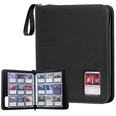 ProCase 900-pocket binder front view in black for organized trading card storage.