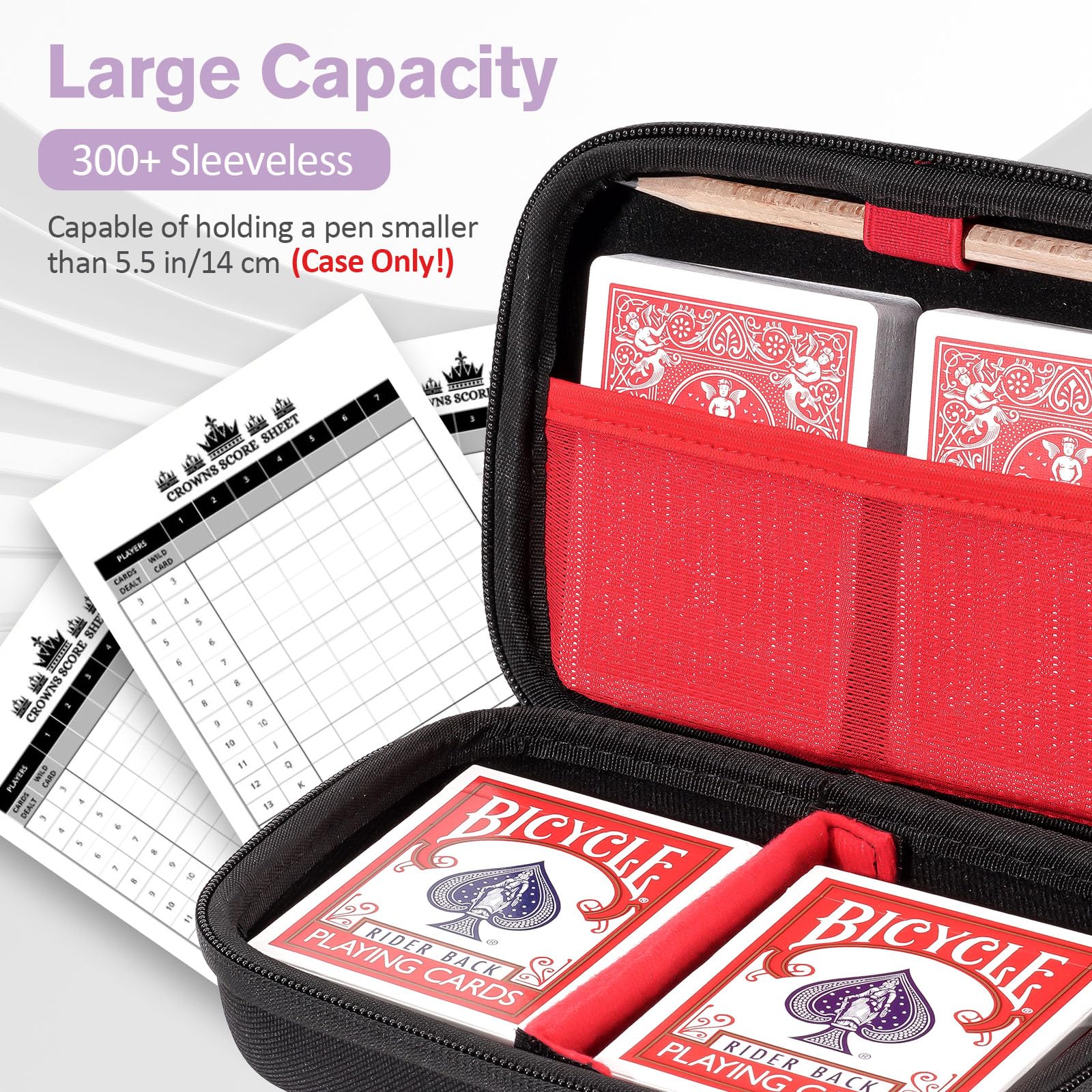 ProCase case open lid shows easy access to cards for quick setup.