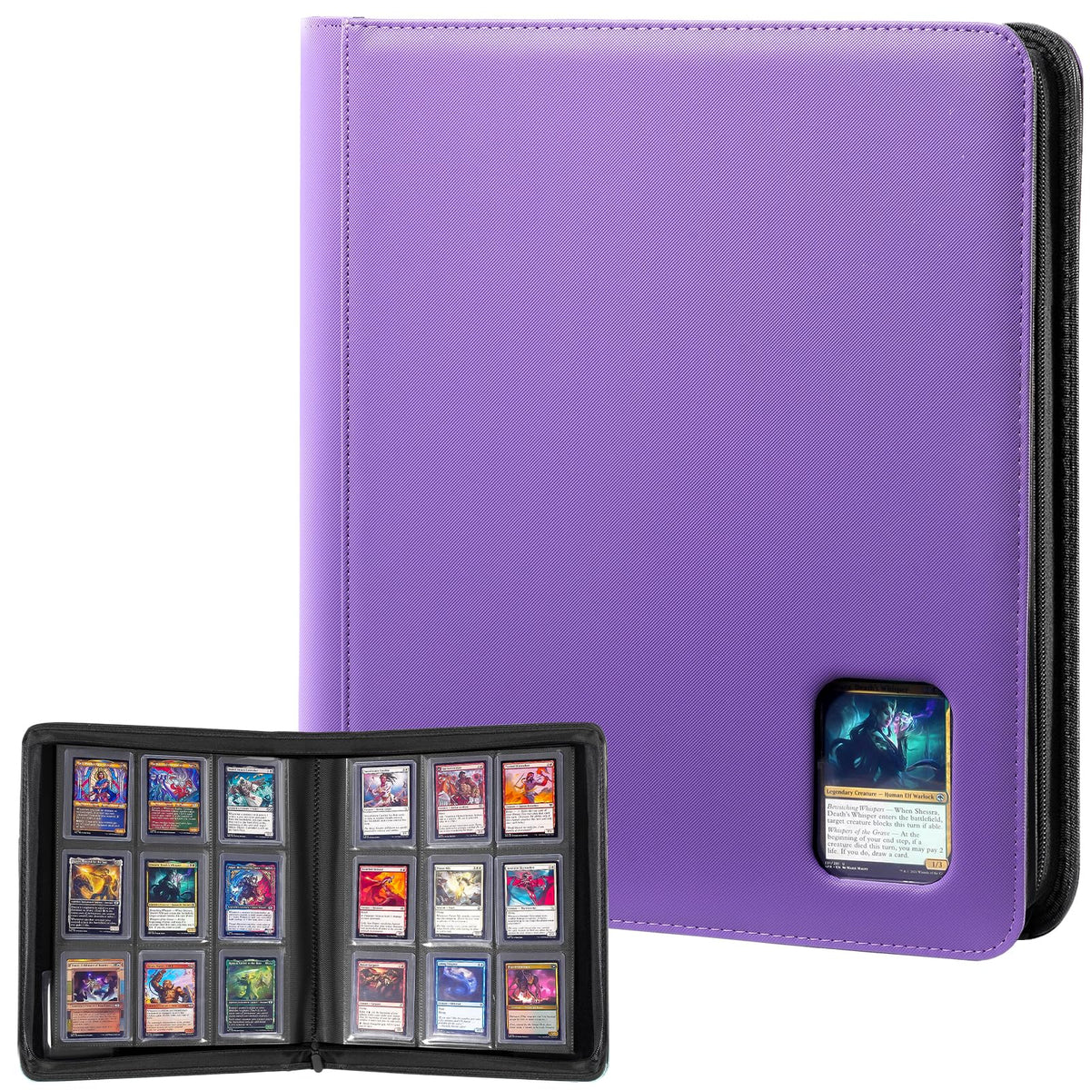 ProCase top loader binder exterior in purple shows durable waterproof PU leather for protection