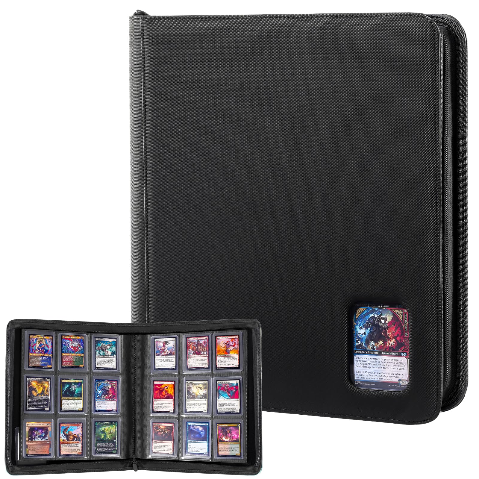 ProCase top loader binder front view with clear card windows for quick identification