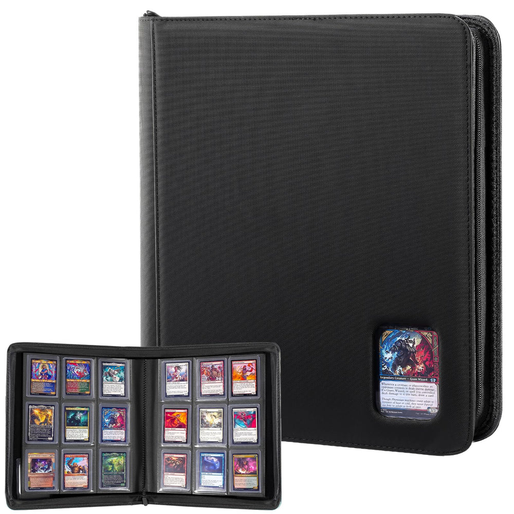 ProCase top loader binder front view with clear card windows for quick identification