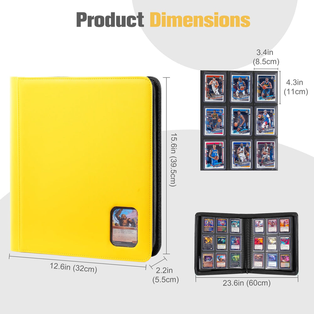 Bright yellow ProCase binder for easy identification during play and storage