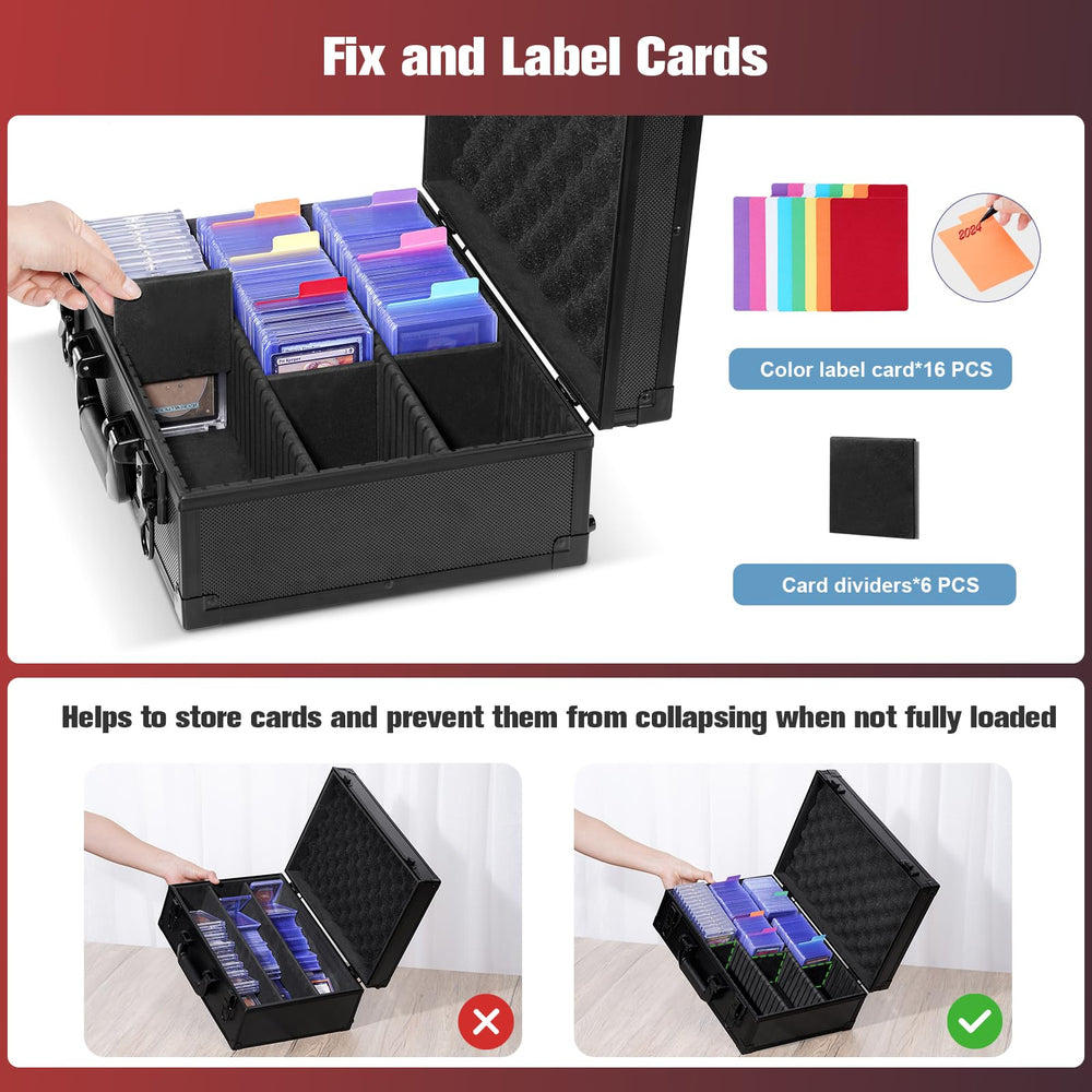 ProCase Toploader with six removable dividers keeps cards organized by type.