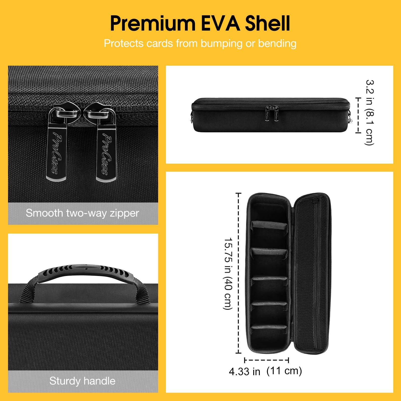 ProCase top mesh pocket stores dice and small game accessories.