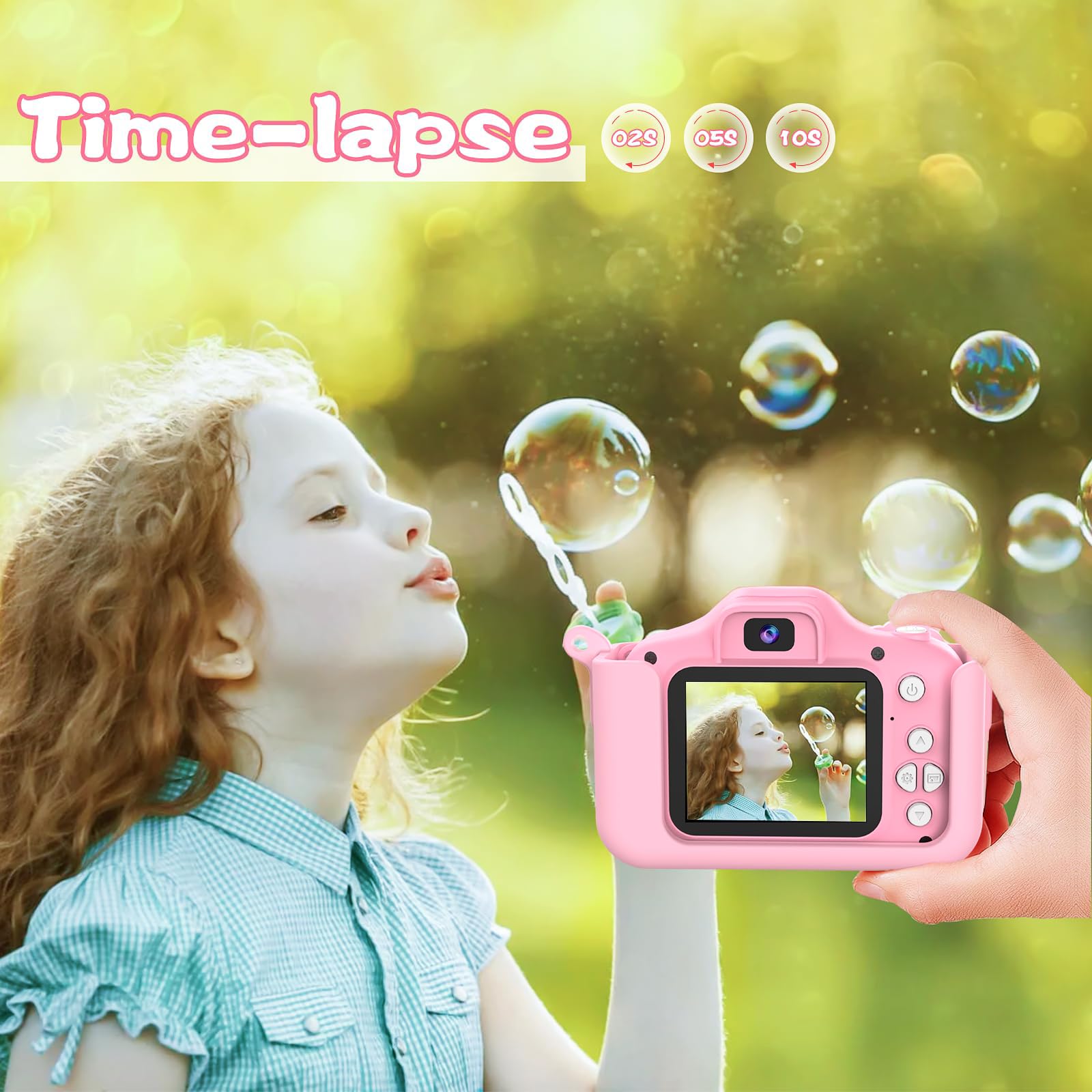 PROGRACE Kids Camera burst mode captures fast moments with ease.