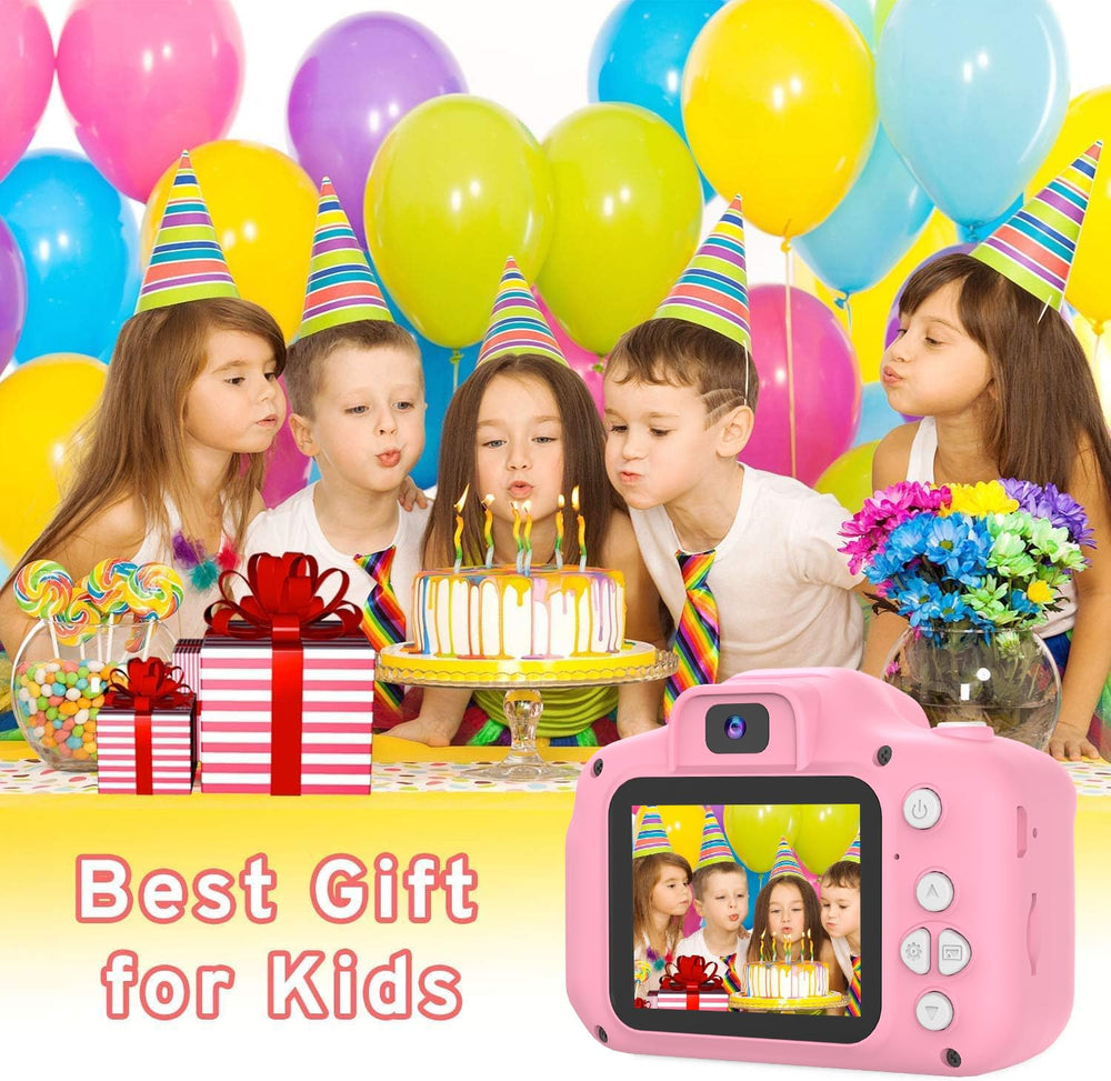 PROGRACE kids camera includes 32GB card and creative modes.