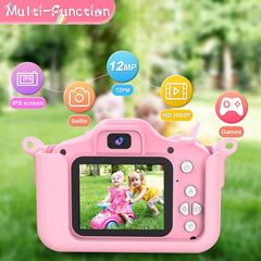 PROGRACE Kids Camera dual-lens selfie mode for easy self-portraits.