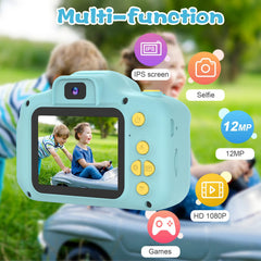 PROGRACE Kids Camera dual-lens enables selfies and group shots.