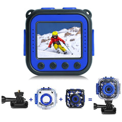 Prograce kids waterproof camera blue front view for durable outdoor adventures