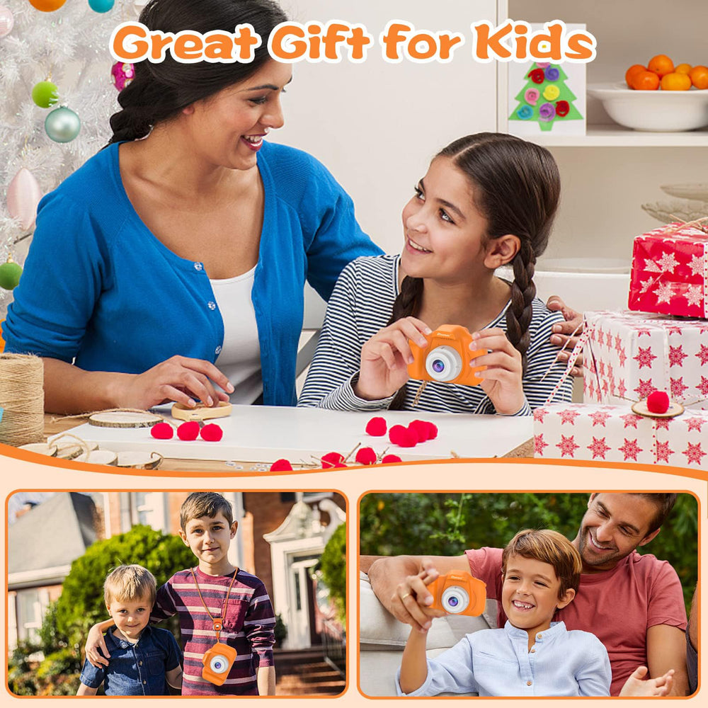 PROGRACE Orange Kids Camera records 1080p video for memories that pop.