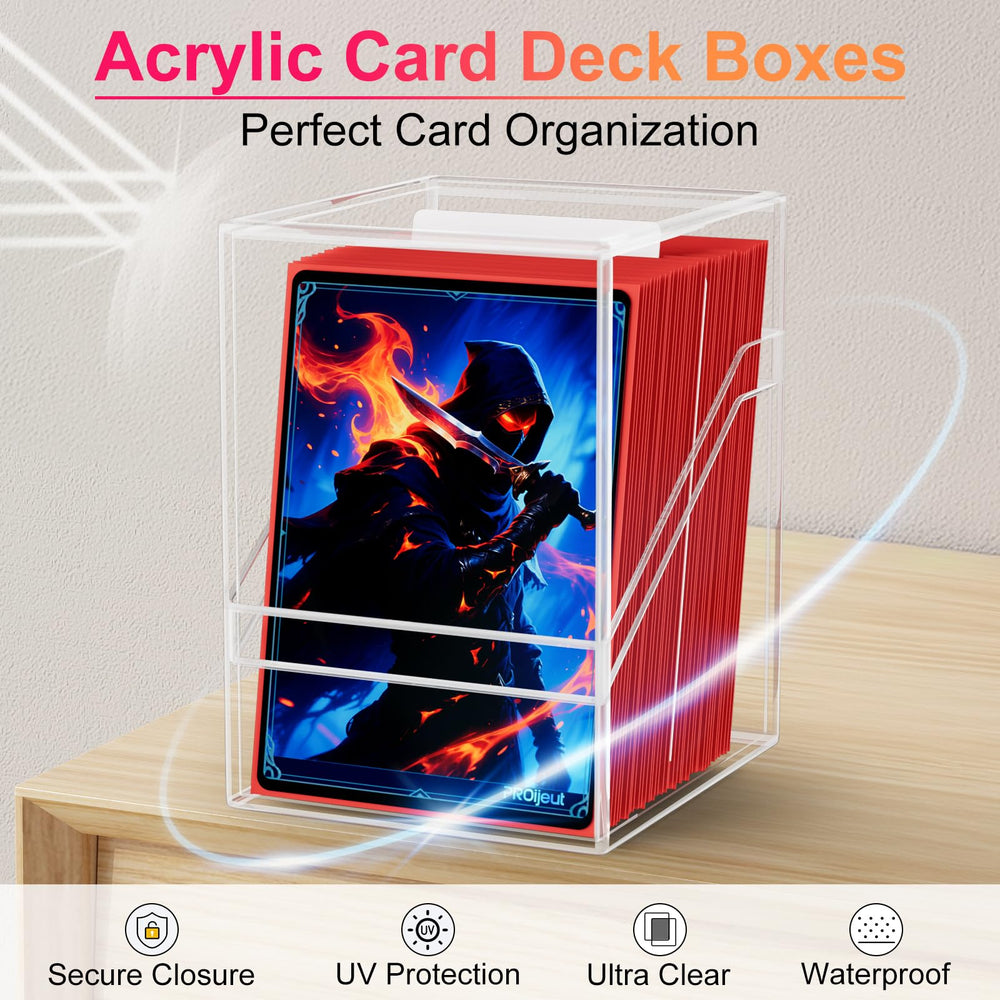 Proijeut large-capacity box holds many double-sleeved cards securely.