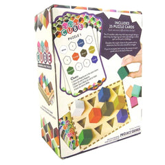 Project Genius Chroma Cube includes 12 colorful wooden blocks for diverse layouts.
