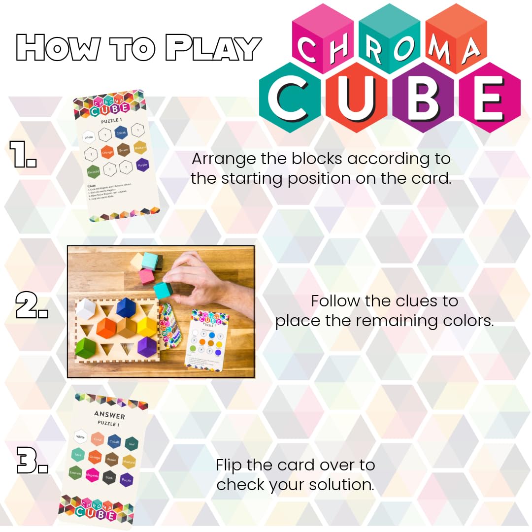 Project Genius Chroma Cube color labels aid accessibility and clue decoding.
