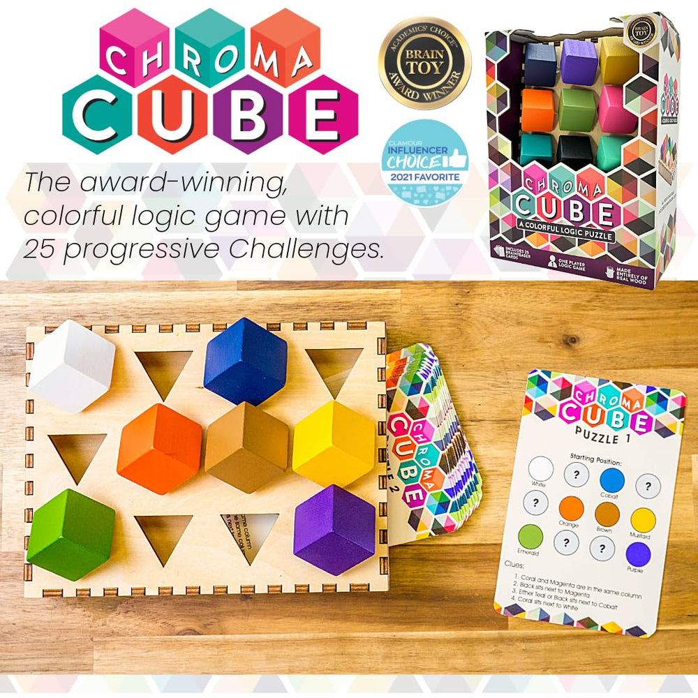 Project Genius Chroma Cube includes 25 cards guiding players from easy to hard.