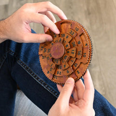 Project Genius Grecian Computer laser-cut wood finish emphasizes precision.