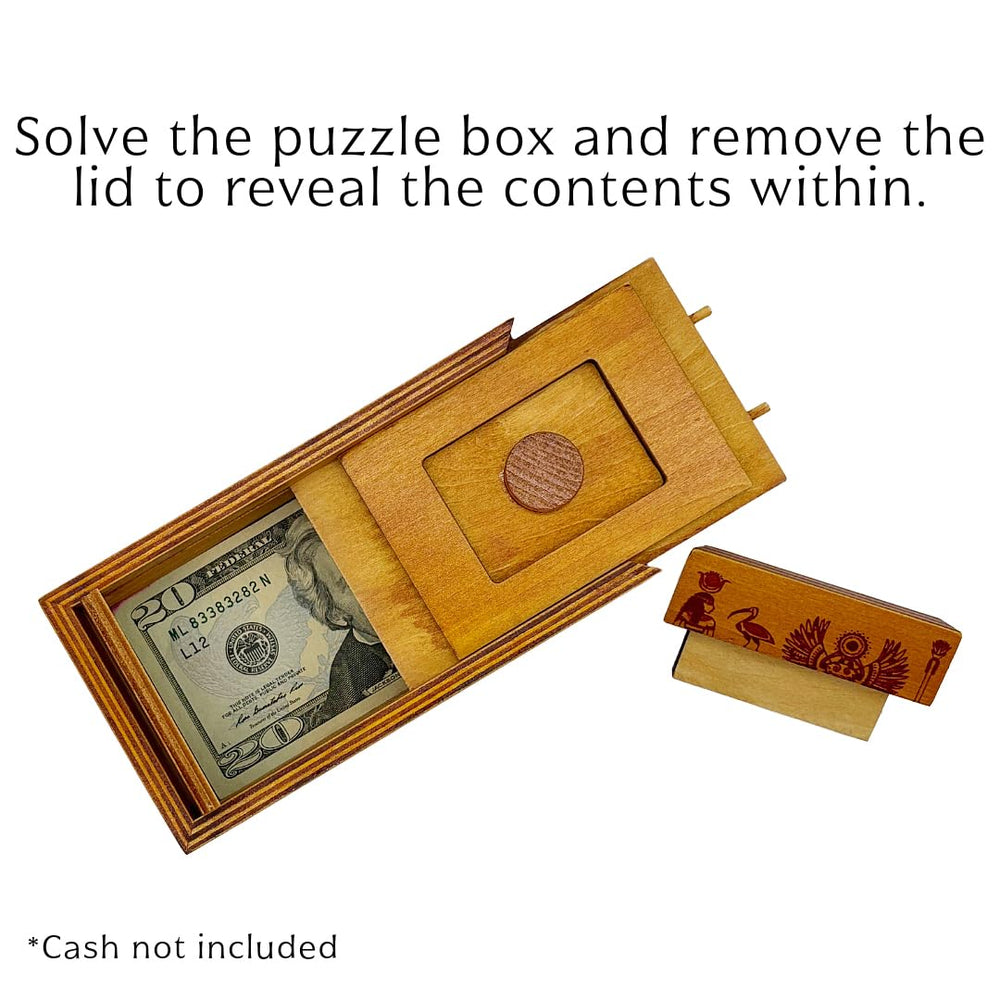 Project Genius Pharoahs Tomb box side engraving hints at ancient Egypt and tactile engagement.