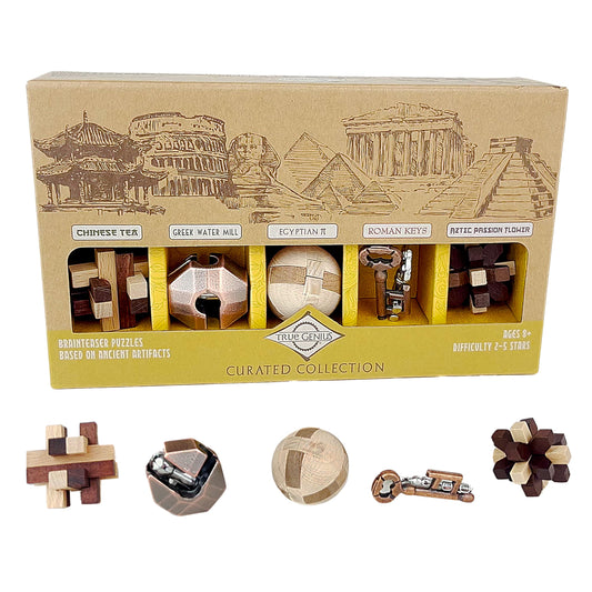 Project Genius True Genius Curated Collection box front with antique finish for display and gifting
